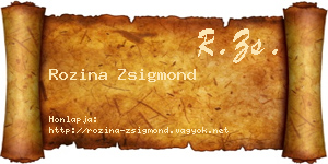 Rozina Zsigmond névjegykártya